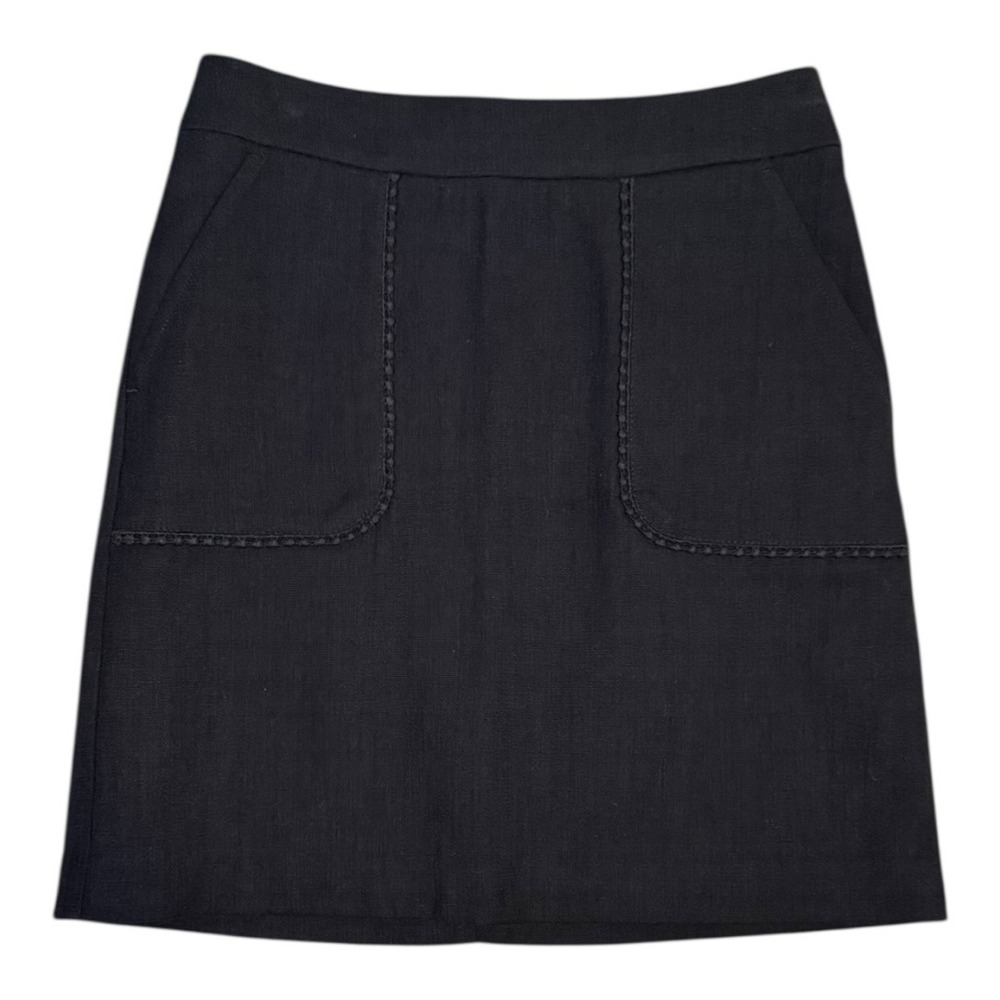 LOFT Petite Black Skirt Career Work Office‎ Pockets A-Line Size 0P 0 Petite